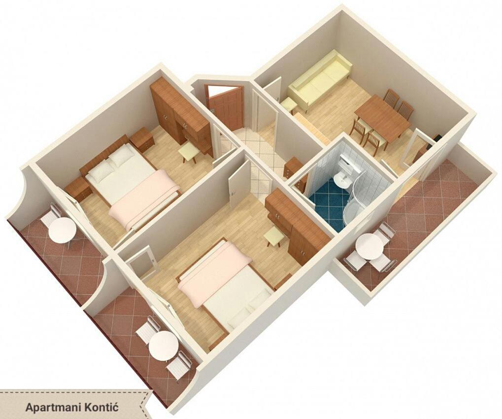 Apartmani Kontic Башка-Вода Экстерьер фото